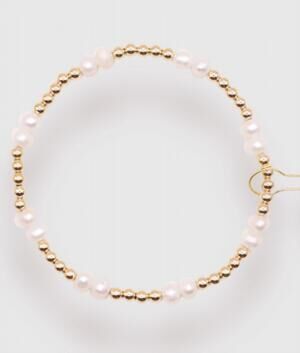 NEW BEADED BLONDES women's coastal pearl bracelet in gold